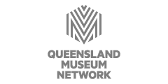 Queensland Museum Network Logo: Grayscale