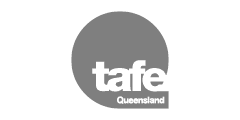 TAFE Queensland Logo: Grayscale
